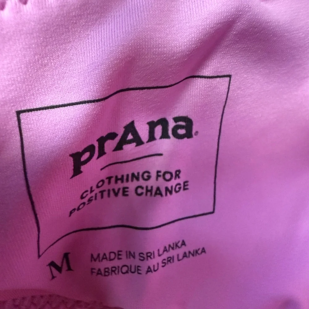 prAna Mallorca‎ Top Cosmos Pink Cropped Sports Bra Swim Suit Bikini Top Womens M